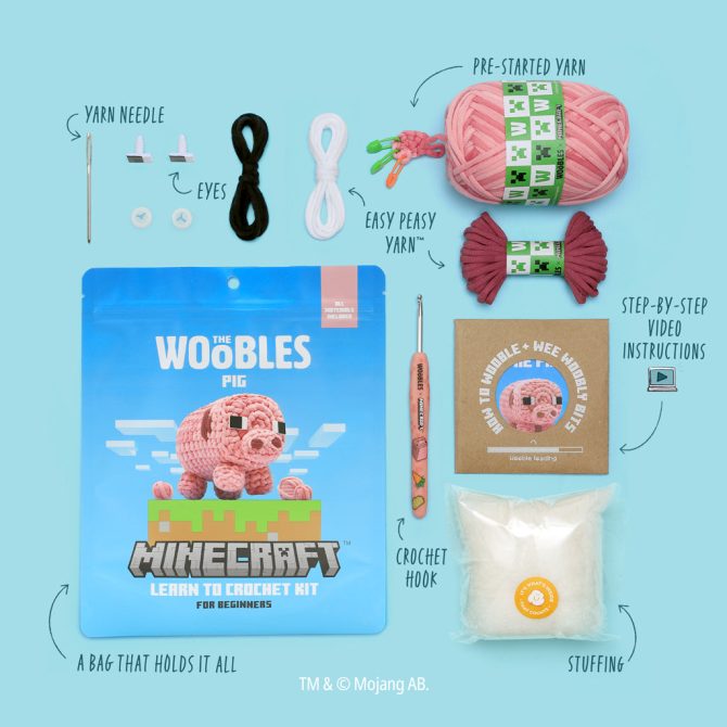 Minecraft Pig Crochet Kit - Image 3